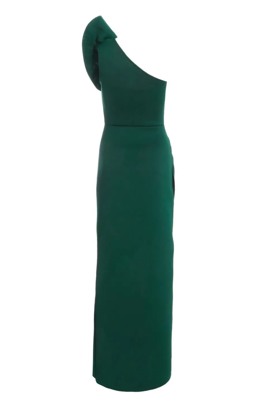 Quiz Bottle Green One Shoulder Maxi Dress Outlet
