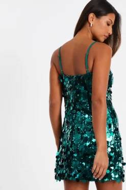 Quiz Bottle Green Sequin Bodycon Dress Hot