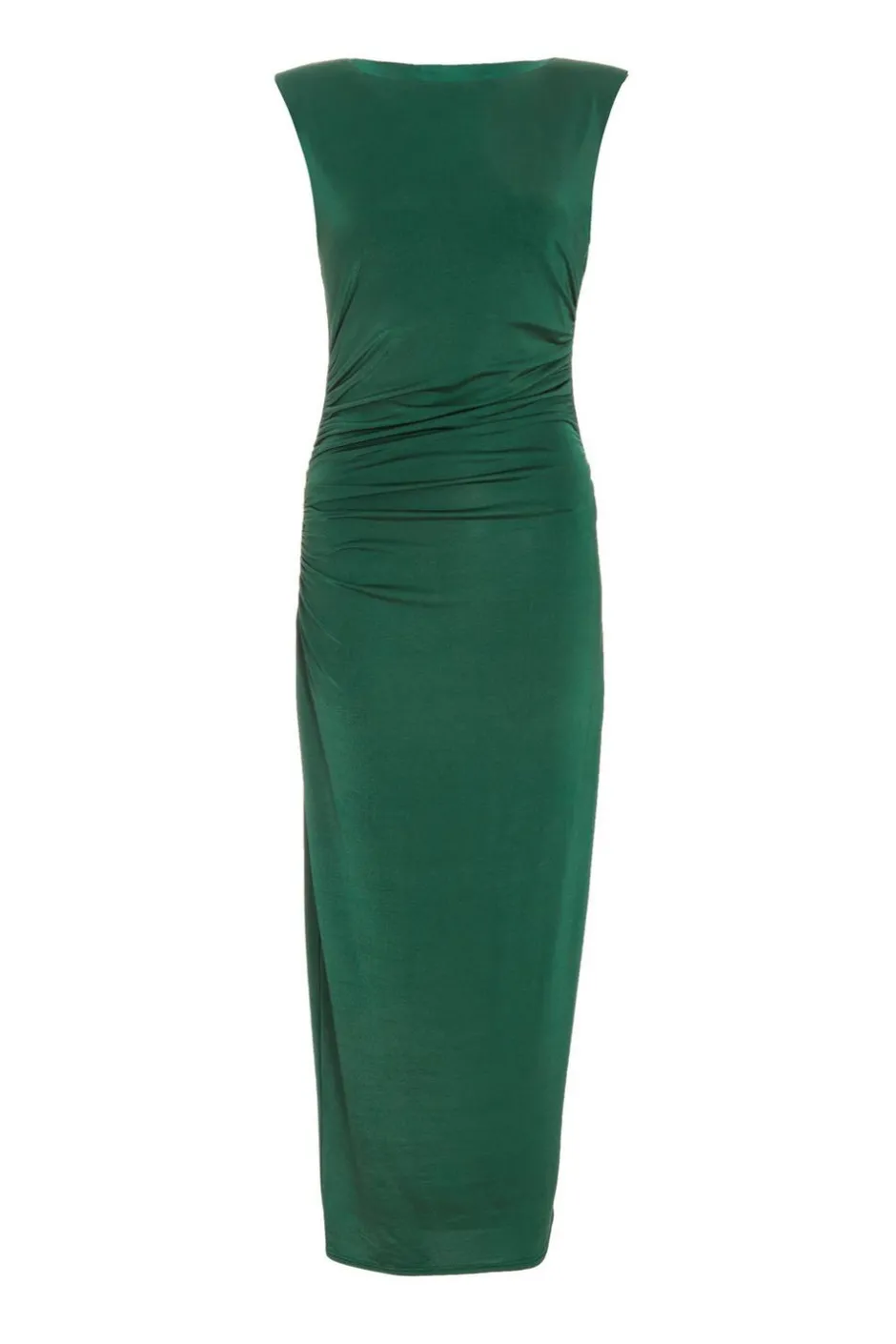 Quiz Bottle Green Shoulder Pad Midaxi Dress Hot