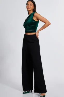 Quiz Velvet Asymmetric top Bottle Green