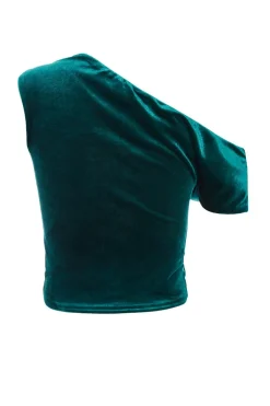 Quiz Velvet Asymmetric top Bottle Green