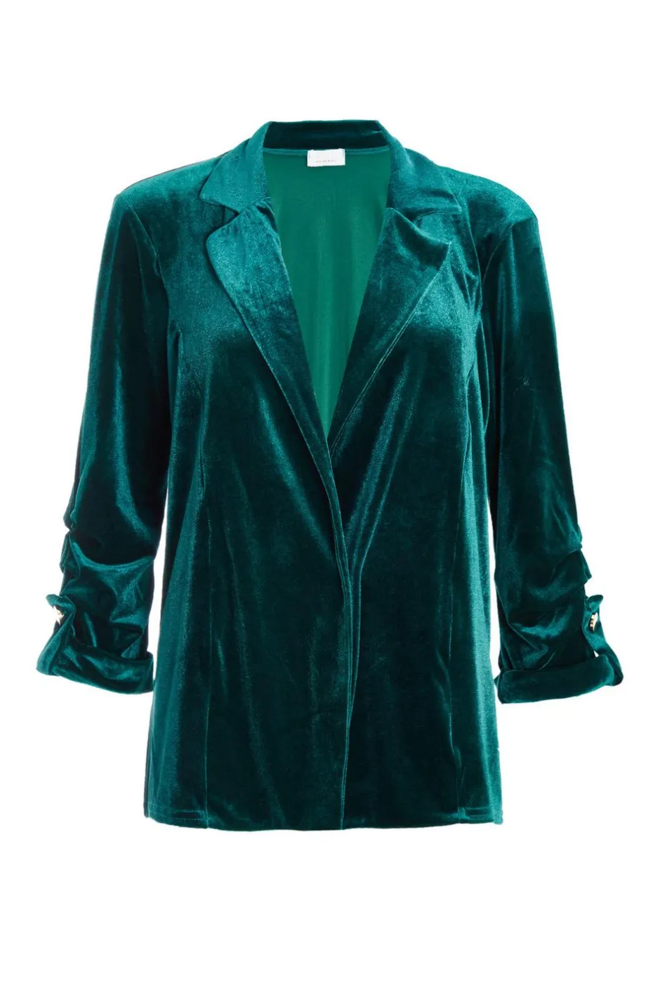 Quiz Velvet Blazer Bottle Green Clearance