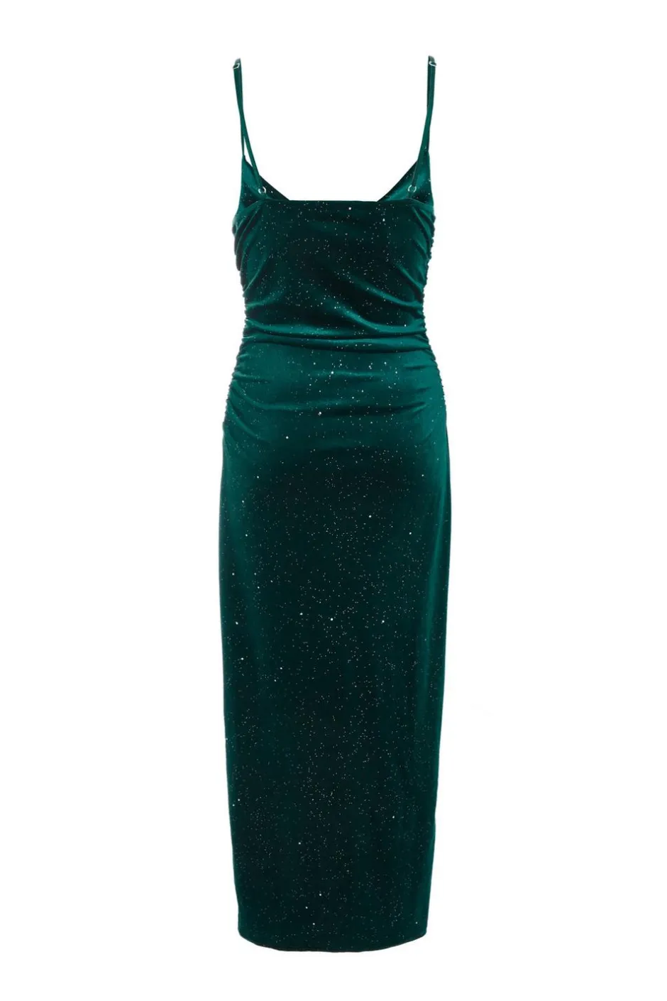 Quiz Bottle Green Velvet Glitter Midaxi Dress New