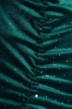 Quiz Bottle Green Velvet Glitter Midaxi Dress New