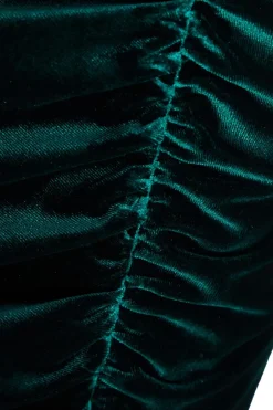 Quiz Bottle Green Velvet Ruched Midi Dress Sale