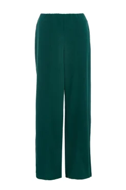 Quiz Wide Leg Trousers Bottle Green