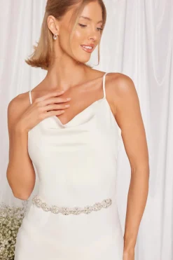 Quiz Bridal Diamante Pearl Belt New