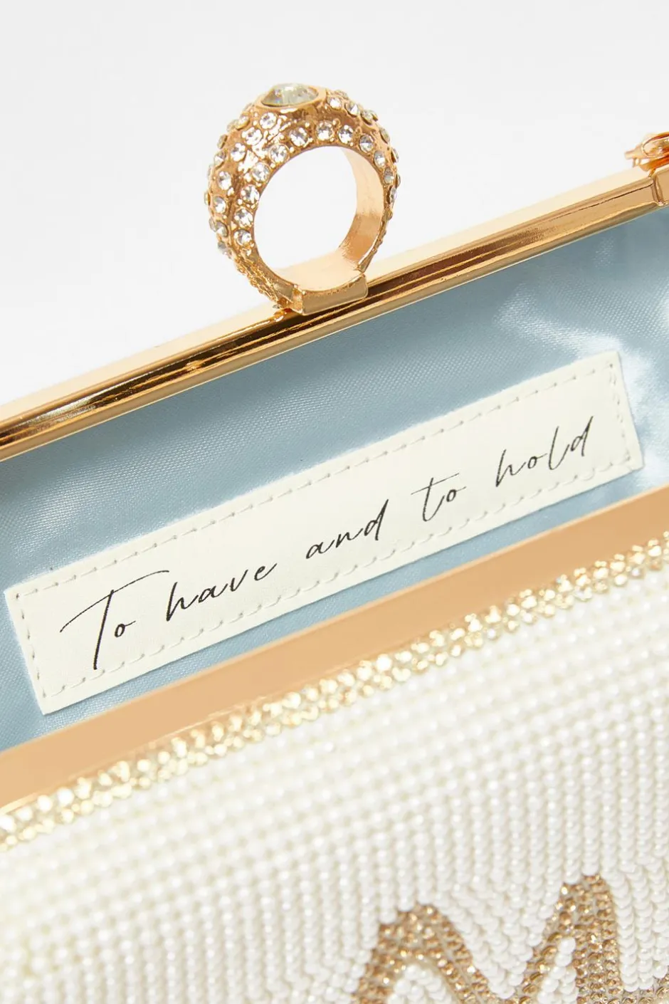Quiz Bridal Gold Pearl Box Bag Hot
