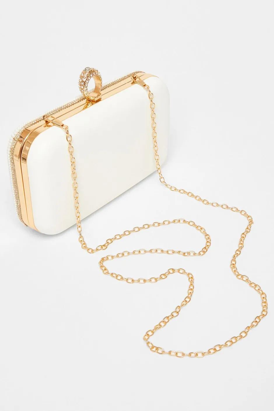 Quiz Bridal Gold Pearl Box Bag Hot