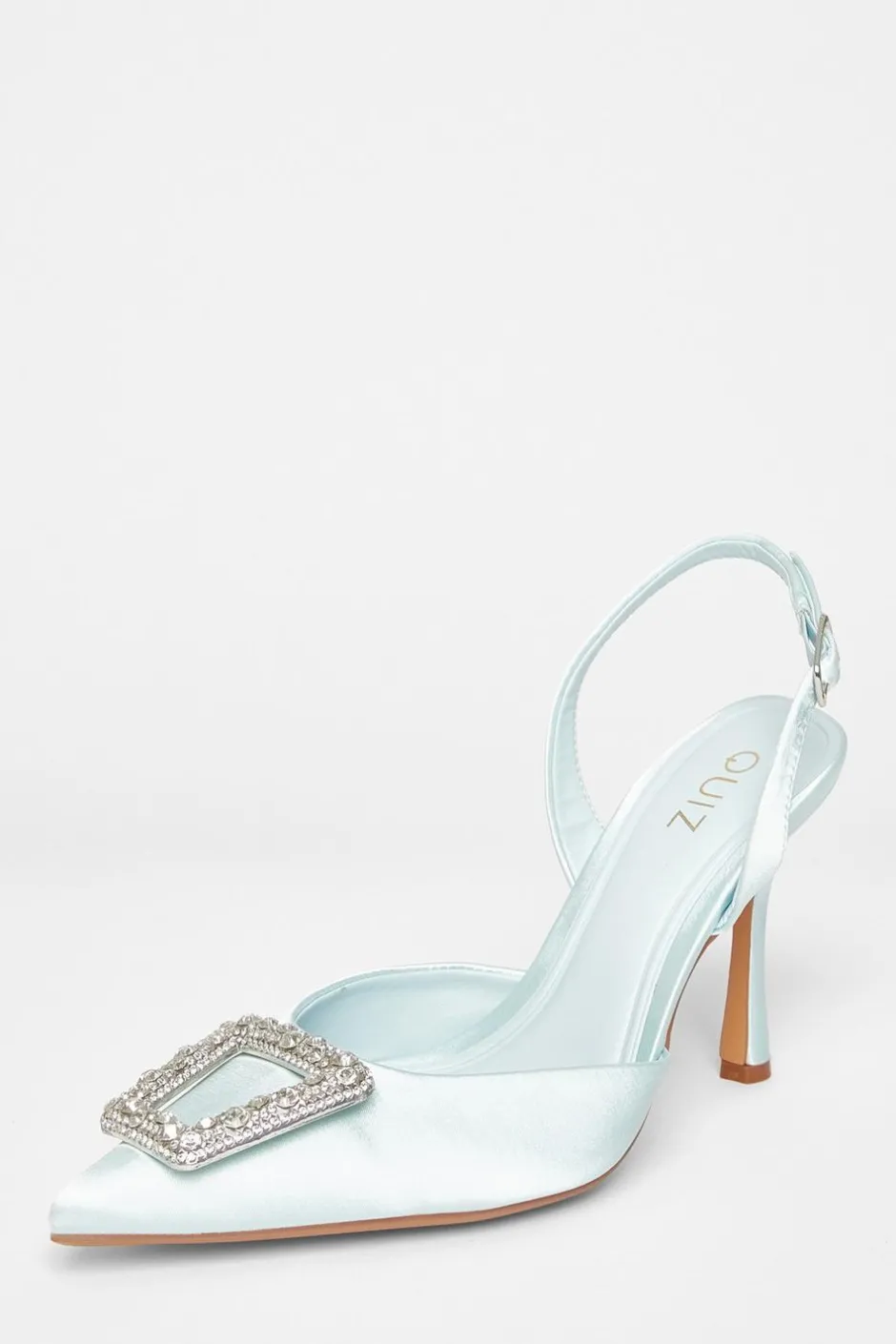Quiz Bridal Brooch Court Heels Pale Blue Outlet