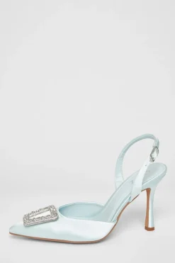 Quiz Bridal Brooch Court Heels Pale Blue Outlet