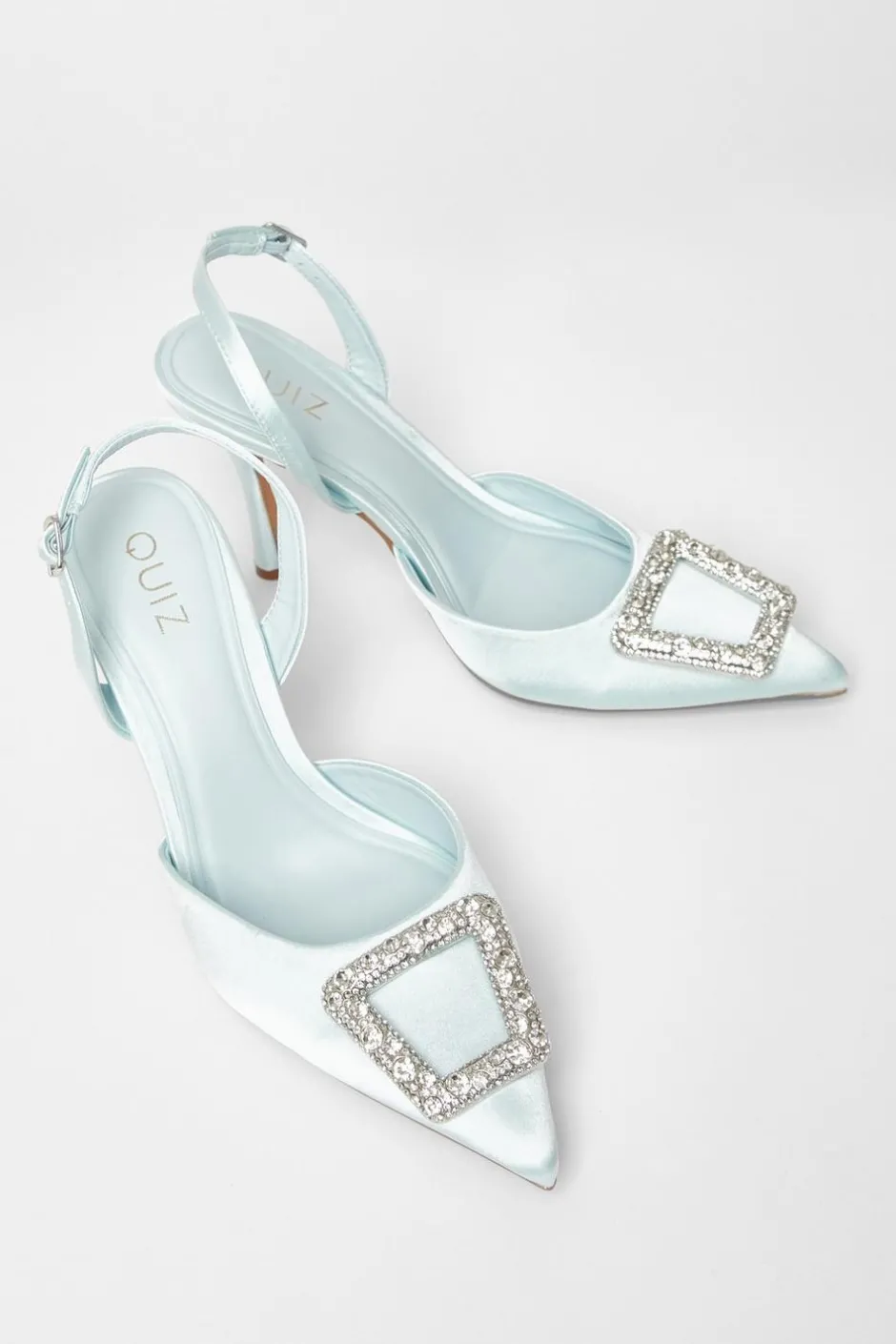Quiz Bridal Brooch Court Heels Pale Blue Outlet