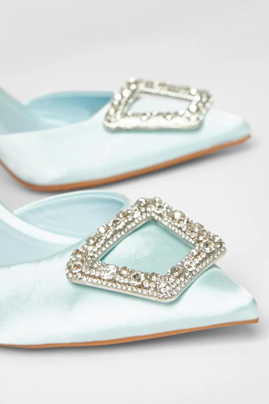 Quiz Bridal Brooch Court Heels Pale Blue Outlet