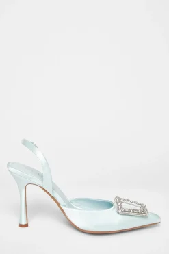 Quiz Bridal Brooch Court Heels Pale Blue Outlet