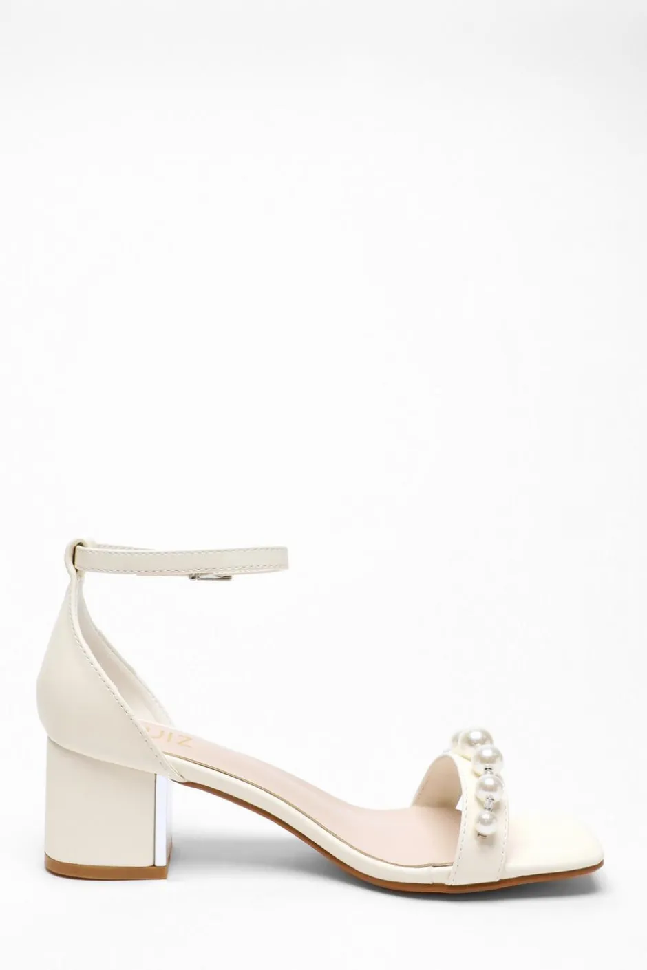 Quiz Bridal Pearl Strap Block Heeled Sandals Hot