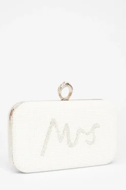 Quiz Bridal Silver Pearl Box Bag Best