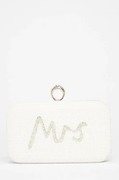 Quiz Bridal Silver Pearl Box Bag Best