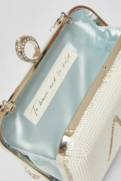 Quiz Bridal Silver Pearl Box Bag Best