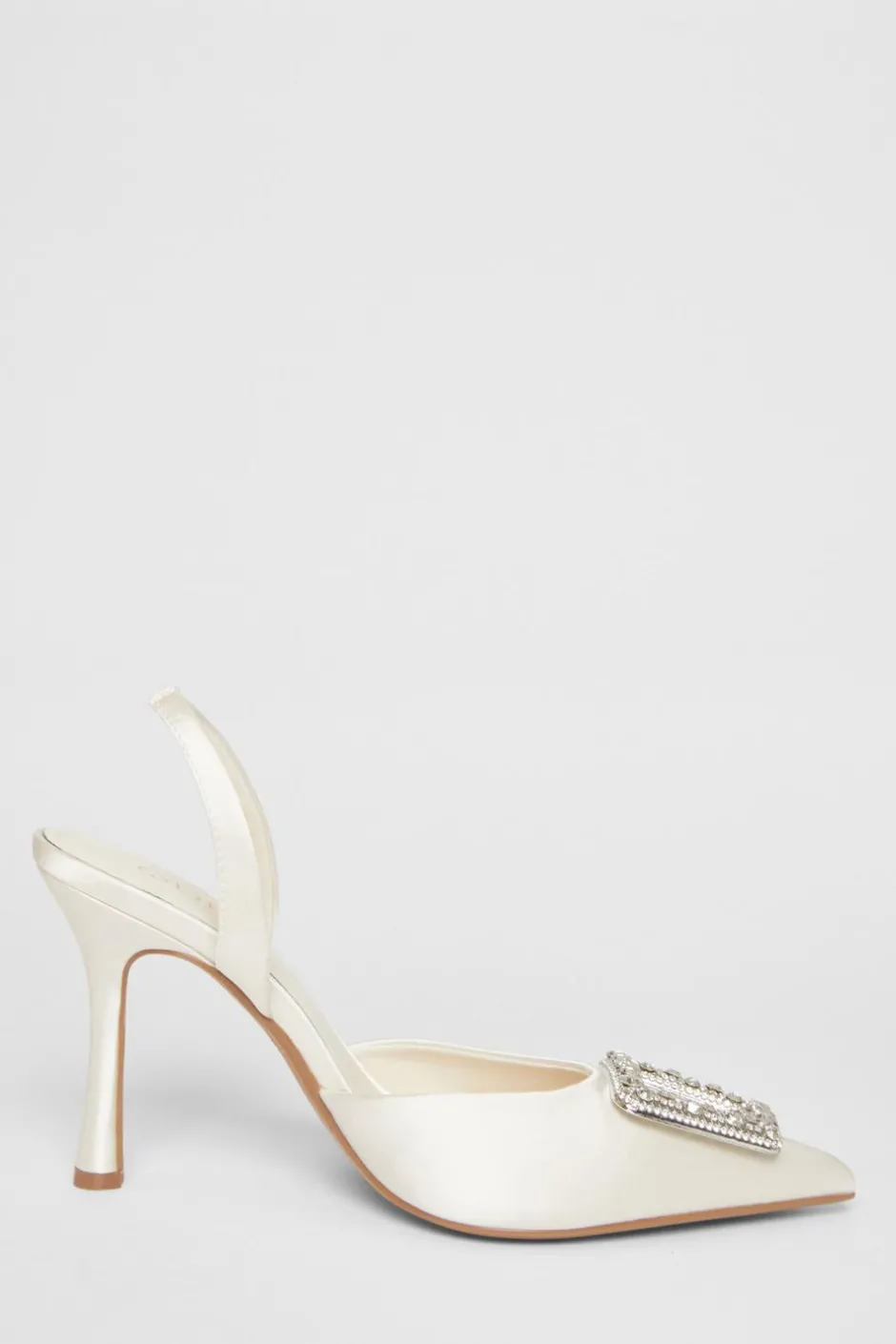 Quiz Bridal Brooch Court Heels White