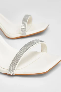 Quiz Bridal White Diamante Heels Hot