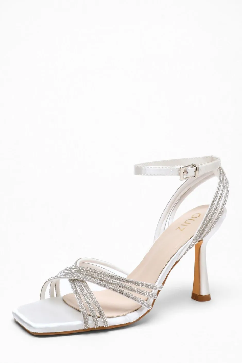 Quiz Bridal White Diamante Heeled Sandals Best
