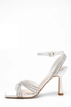 Quiz Bridal White Diamante Heeled Sandals Best
