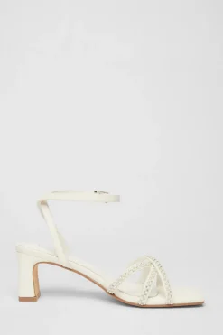 Quiz Bridal White Embellished Block Heels New