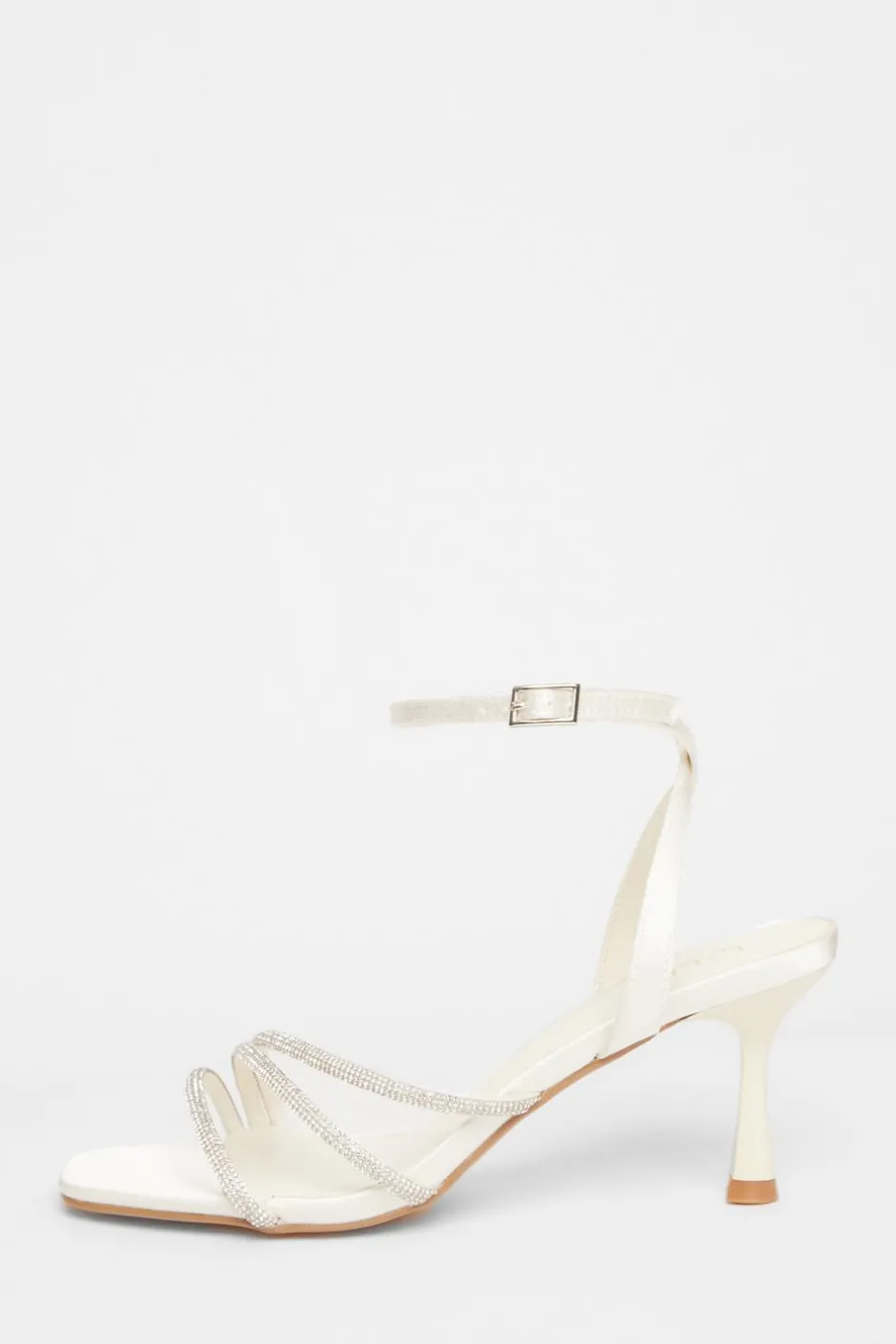 Quiz Bridal White Embellished Heels Outlet