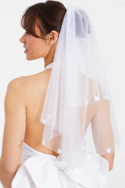 Quiz Bridal White Heart Veil Hot