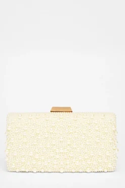 Quiz Bridal White Pearl Box Bag Sale
