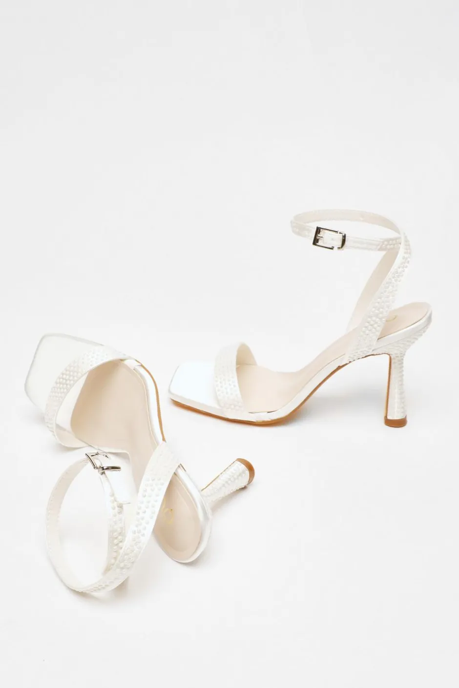 Quiz Bridal White Pearl Heeled Sandals Best