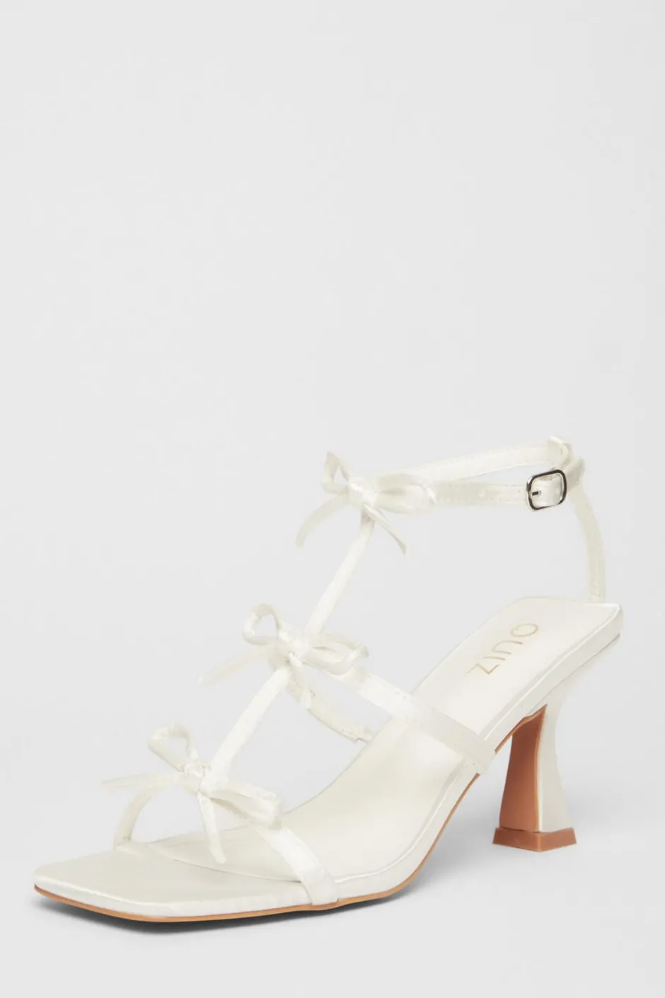 Quiz Bridal White Satin Bow Heels Online