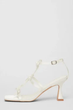 Quiz Bridal White Satin Bow Heels Online