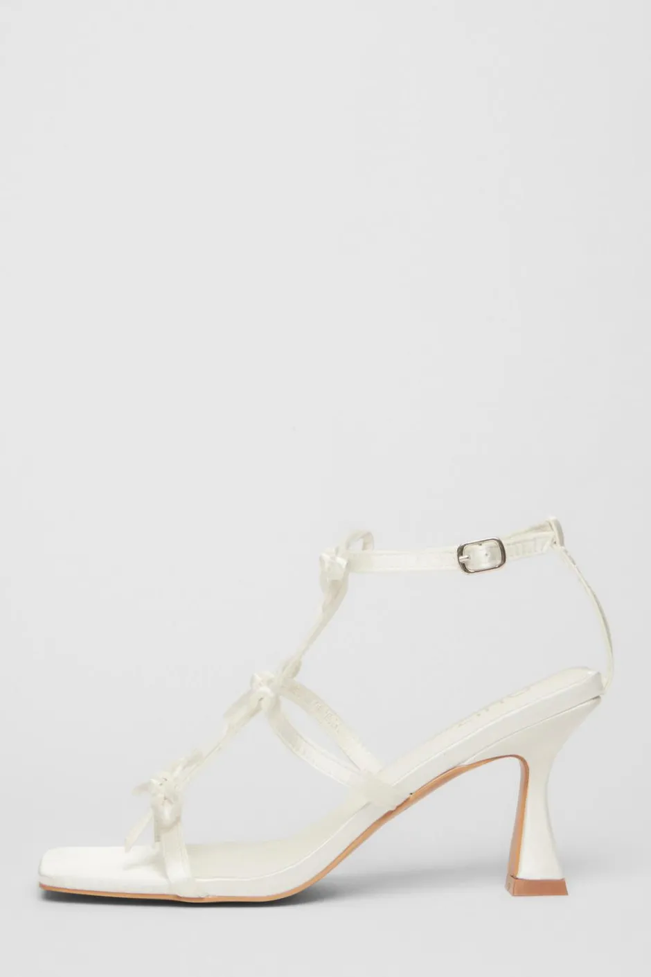 Quiz Bridal White Satin Bow Heels Online