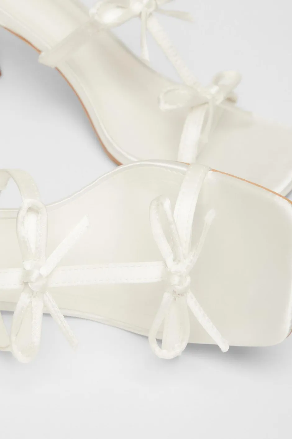 Quiz Bridal White Satin Bow Heels Online