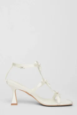 Quiz Bridal White Satin Bow Heels Online