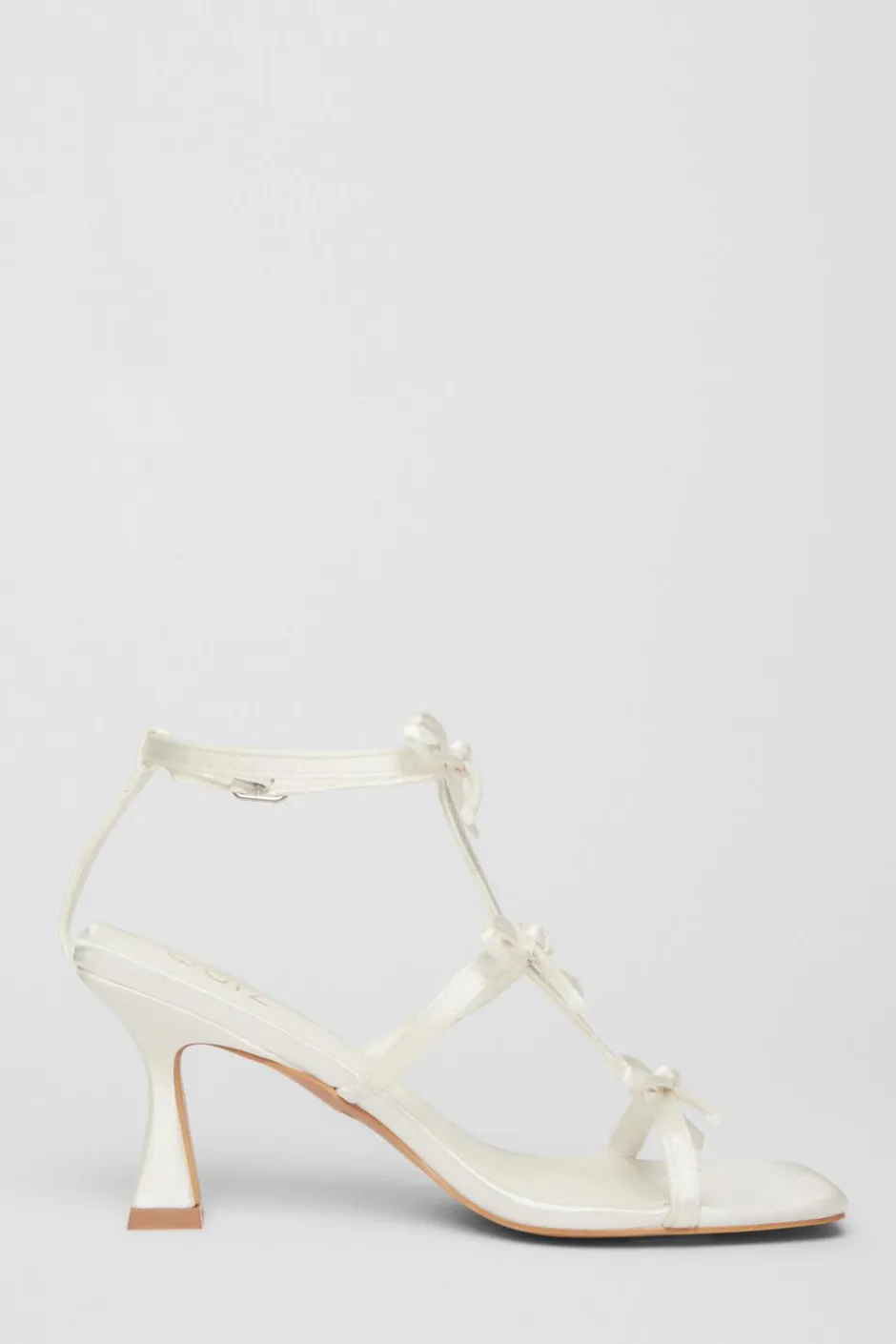 Quiz Bridal White Satin Bow Heels Online
