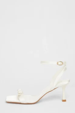 Quiz Bridal Satin Bow Heels White Best
