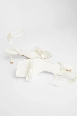Quiz Bridal Satin Bow Heels White Best