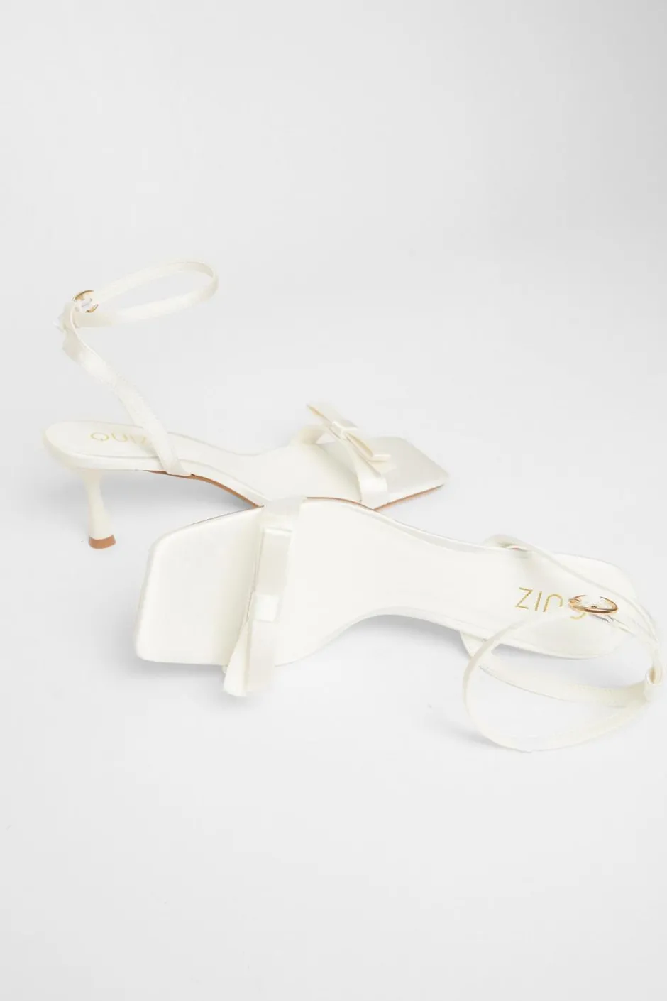 Quiz Bridal Satin Bow Heels White Best