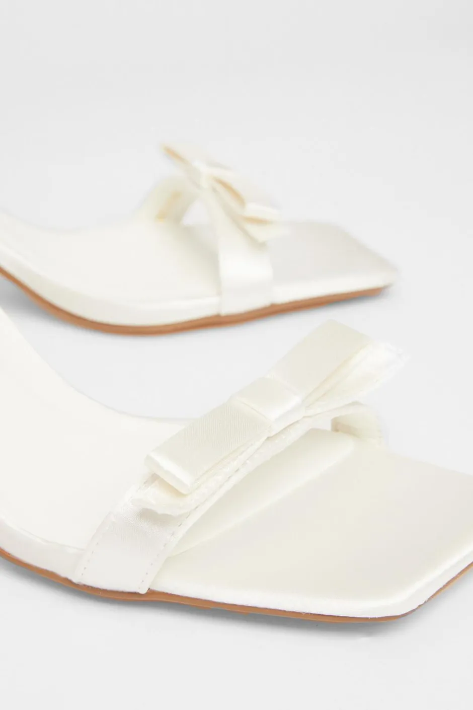 Quiz Bridal Satin Bow Heels White Best