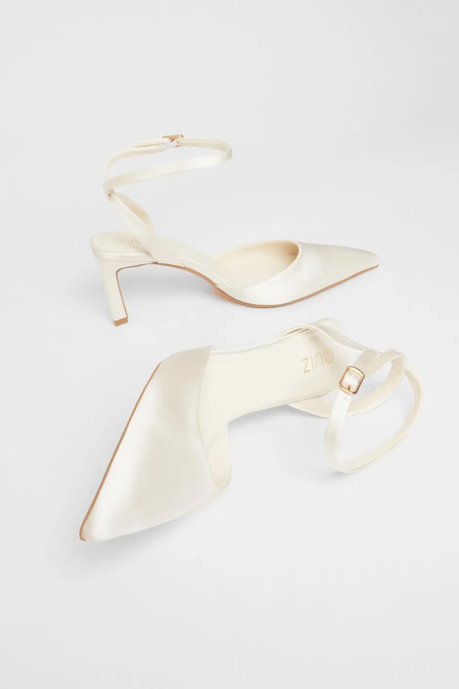 Quiz Bridal White Satin Court Heels Clearance