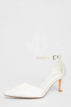 Quiz Bridal White Satin Court Heels Online