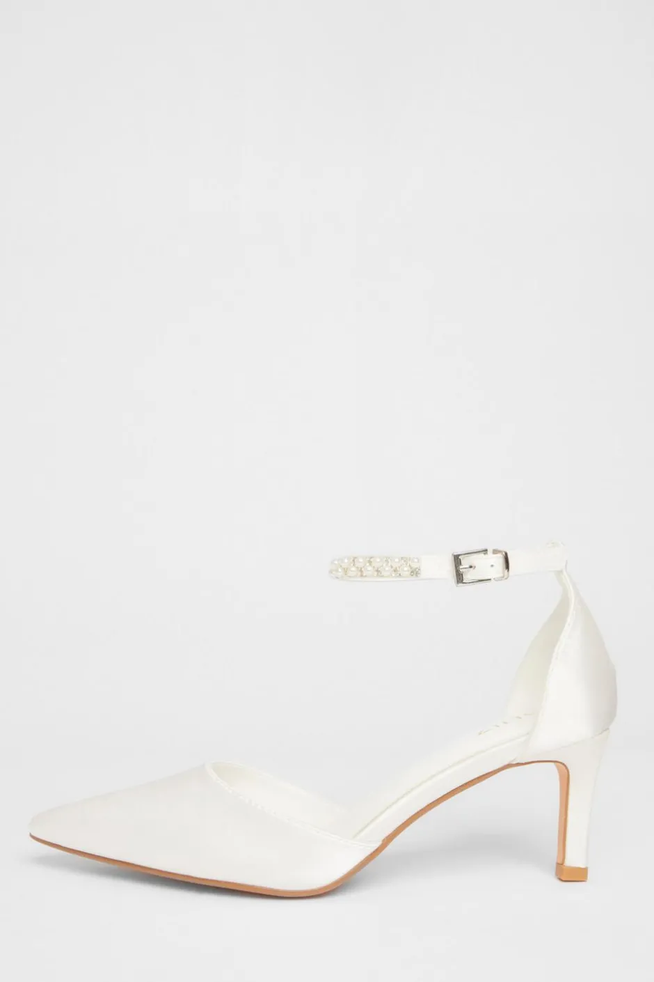 Quiz Bridal White Satin Court Heels Online