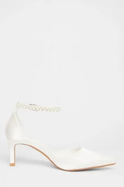 Quiz Bridal White Satin Court Heels Online