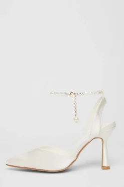 Quiz Bridal White Satin Court Heels Online