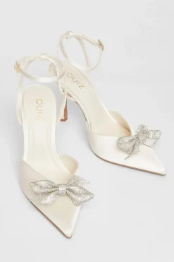 Quiz Bridal White Satin Court Heels Best