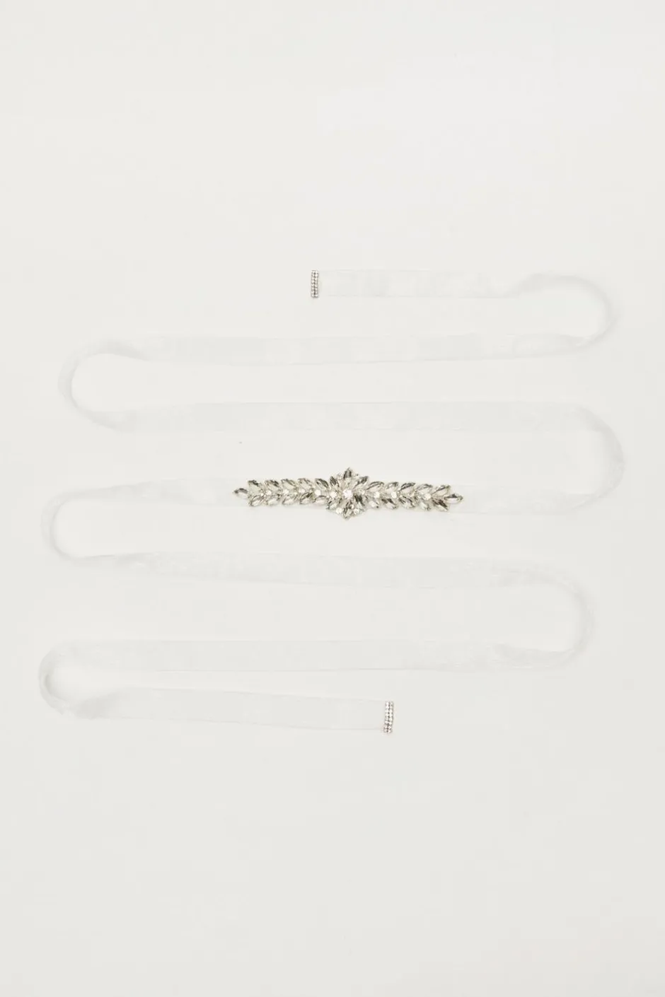 Quiz Bridal White Satin Diamante Belt Sale