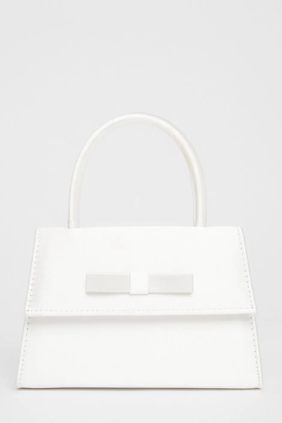 Quiz Bridal Satin Top Handle Bag White Hot