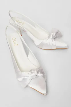 Quiz Bridal White Slingback Court Heels Best